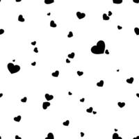 seamless pattern with and black hearts. vector
