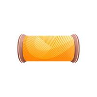 Spool of yellow thread. Working tool for sew. illustration. vector