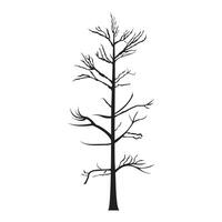 Tree Line Art in Black Silhouette vector