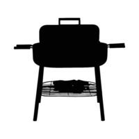Portable charcoal grill silhouette vector