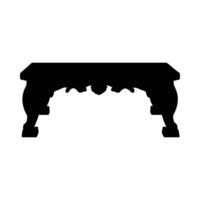Elegant ornate console table silhouette vector
