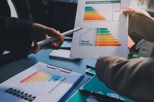 Energy efficiency chart and energy efficiency chart concept photo