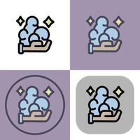 Wash hands with soap icon symbol - Washing hands clean with soap vector
