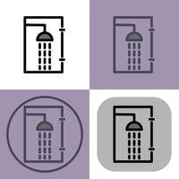 Shower cabinet icon symbol - Shower to get clean vector