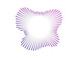Circular color sound wave pattern created with black dots. The neon design represents audio frequencies and music visualization. Suitable for audio related themes. vector