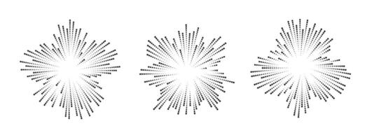 Abstract representation of sound waves in circular patterns. Three distinct waveforms radiate outward, symbolizing music and sound dynamics. . vector