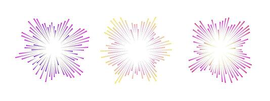 Abstract sound waves represented by colorful circular patterns. The design features three distinct wave forms radiating outward in vibrant hues vector
