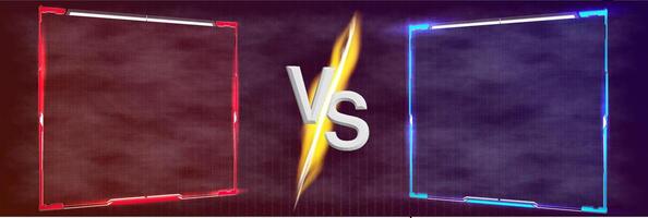 Exciting showdown between two competitors featuring vibrant colors and dynamic graphics. vector
