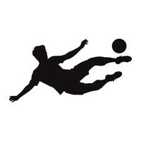 Dynamic Silhouette of Soccer Player Executing a Bicycle Kick, Isolated on White Background, Action Shot, Sport, Energy, Athleticism vector
