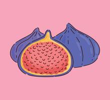 Vibrant Figs on a Soft Pink Background for Creative Fresh Produce Concepts and Ideas vector