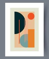 Modern Abstract Geometric Art featuring Circular Shapes and Warm Tones that captivate vector