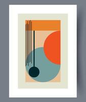 Contemporary Modern Abstract Geometric Art Featuring Dynamic Circles and Striking Lines vector