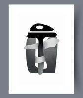 This is an Abstract Black and White Artwork that utilizes Geometric Shapes for visual appeal vector