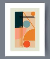 This is a Modern Abstract Geometric Art Print that features a palette of warm tones vector