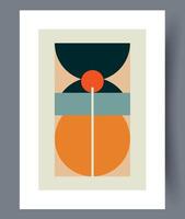 Abstract Geometric Art Featuring Circular Shapes Alongside Bold and Vibrant Colors vector