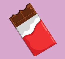 This is a Delicious Chocolate Bar wrapped in an appealing Red Wrapper that is very inviting vector