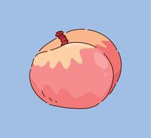 A delightful cartoon illustration of a peach created with soft and inviting colors vector
