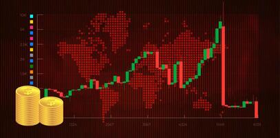 Market Scam Warning. Financial Fraud in Cryptocurrency Trading with Chart vector