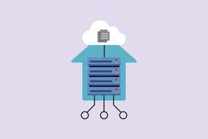 Illustration data center . Data Center Concept. Colored flat illustration isolated vector