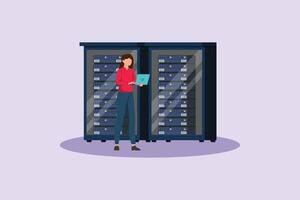Maintenance data ccenter. Data Center Concept. Colored flat illustration isolated vector