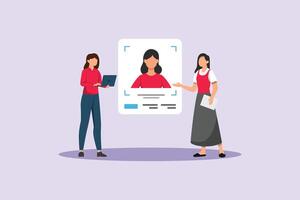 Women with digital identity profile illustration vector