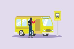 Public service public transportation. Public Service Concept. Colored flat illustration isolated vector