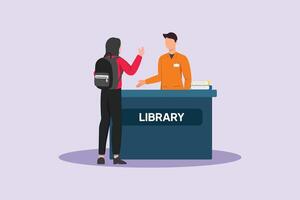Public service public library. Public Service Concept. Colored flat illustration isolated vector