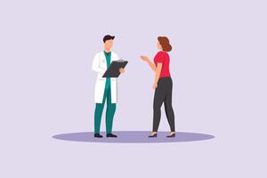 Public service consultation with doctor. Public Service Concept. Colored flat illustration isolated vector