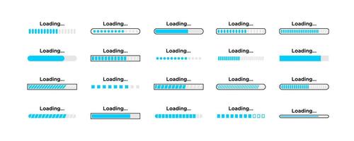 Collection of Diverse Loading Bars vector