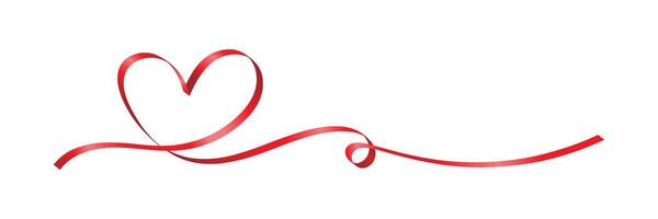 Elegant Red Ribbon Heart Design vector
