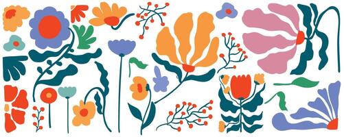 wavy groovy flower banner background vector