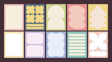 Minimalist blank notes set in soft pastel colors, perfect for planners, journals, and daily organization. Aesthetic layout ideal for printing and digital use. vector
