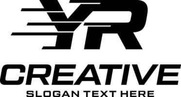 initial YR faster logo design vector