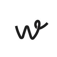 Logo letter W line stroke wiggle unique design vector