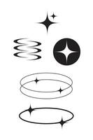 Set icon light star spark vector