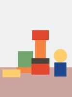 Illustration stack bauhaus design abstract unique vector