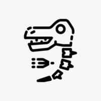 Design Illustration graphic of Fossil icon with line style. Suitable for historical presentation, UI, mobile design, web design, etc. vector