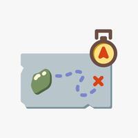 Design Illustration graphic of treasure map icon with flat style. Suitable for historical presentation, UI, mobile design, web design, etc. vector