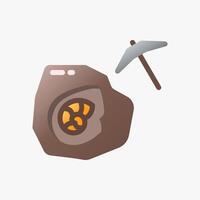 Design Illustration graphic of fossil discovery icon with gradient style. Suitable for historical presentation, UI, mobile design, web design, etc. vector