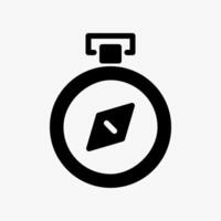 Design Illustration graphic of old compass icon with monochrome style. Suitable for historical presentation, UI, mobile design, web design, etc. vector