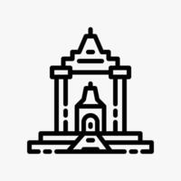 Design Illustration graphic of Ancient Temple icon with line style. Suitable for historical presentation, UI, mobile design, web design, etc. vector