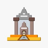 Design Illustration graphic of Ancient Temple icon with flat style. Suitable for historical presentation, UI, mobile design, web design, etc. vector
