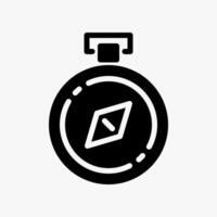 Design Illustration graphic of old compass icon with glyph style. Suitable for historical presentation, UI, mobile design, web design, etc. vector