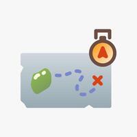 Design Illustration graphic of treasure map icon with gradient style. Suitable for historical presentation, UI, mobile design, web design, etc. vector