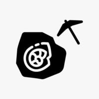 Design Illustration graphic of fossil discovery icon with glyph style. Suitable for historical presentation, UI, mobile design, web design, etc. vector
