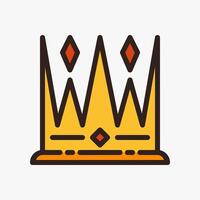 Design Illustration graphic of crown icon with colored outline style. Suitable for historical presentation, UI, mobile design, web design, etc. vector