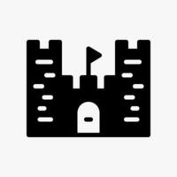 Design Illustration graphic of Castle icon with glyph style. Suitable for historical presentation, UI, mobile design, web design, etc. vector