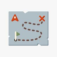 Design Illustration graphic of Old Map icon with flat style. Suitable for historical presentation, UI, mobile design, web design, etc. vector