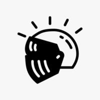 Design Illustration graphic of Knight Helmet icon with monochrome style. Suitable for historical presentation, UI, mobile design, web design, etc. vector