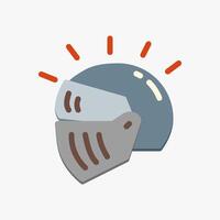 Design Illustration graphic of Knight Helmet icon with flat style. Suitable for historical presentation, UI, mobile design, web design, etc. vector